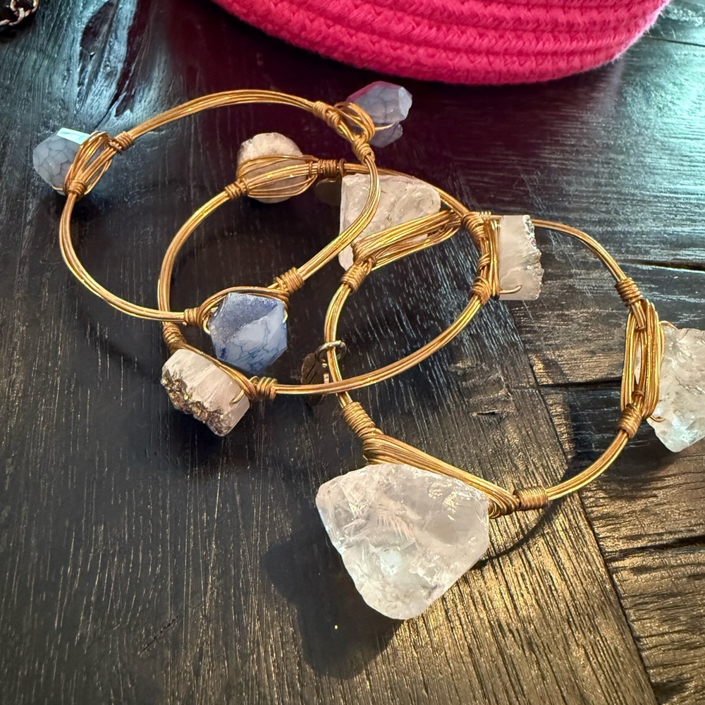 Bourbon and Bowties Gold and Clear Stone Bracelets